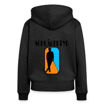 golf schlägertyp Golf - Frauen Premium Bio Zip Hoodie - Schwarz - Hinten - Julia (174cm)