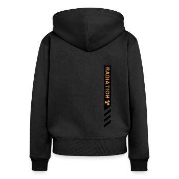 bandeau radiation - Sweat à capuche zippé Premium bio Femme - noir - Dos - Julia (174cm)