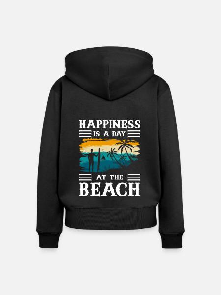 Strand Meer Sommerurlaub Brise - Frauen Premium Bio Zip Hoodie - Schwarz