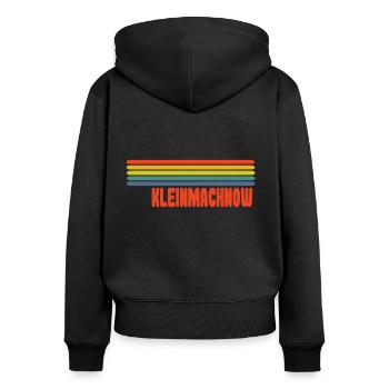 Kleinmachnow - Frauen Premium Bio Zip Hoodie - Schwarz - Hinten - Julia (174cm)