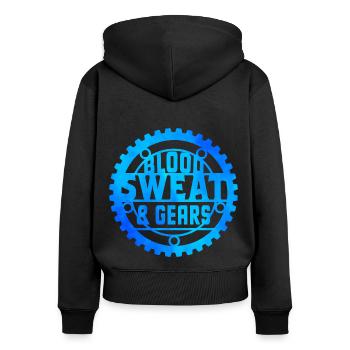 Blood Sweat And Gears Car Mechanic Automobile Love - Frauen Premium Bio Zip Hoodie - Schwarz - Hinten - Julia (174cm)