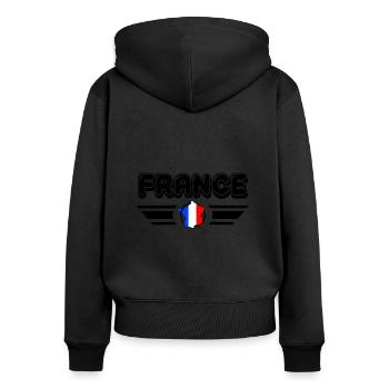 Frankreich Spezial Frankreich / Englisches Geschenk - Frauen Premium Bio Zip Hoodie - Schwarz - Hinten - Julia (174cm)
