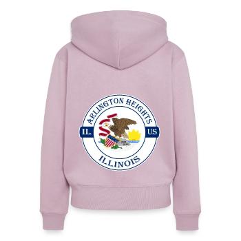 Arlington Heights Illinois Flagge USA Souvenir - Frauen Premium Bio Zip Hoodie - Altrosa - Hinten - Julia (174cm)