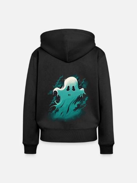 Ghost Design - Frauen Premium Bio Zip Hoodie - Schwarz