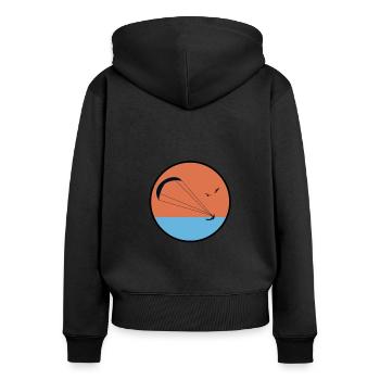 Kitesurfer - Frauen Premium Bio Zip Hoodie - Schwarz - Hinten - Julia (174cm)