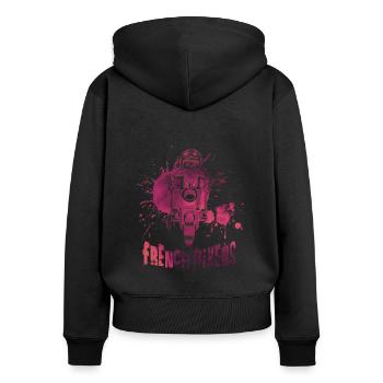 Bikers made in France - Women's Premium Organic Zip Hoodie - black - Back - Julia (174cm)