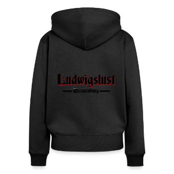 Ludwigslust Mecklenburg - Frauen Premium Bio Zip Hoodie - Schwarz - Hinten - Julia (174cm)