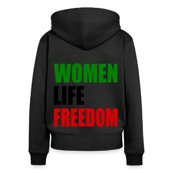 Women life freedom - Women's Premium Organic Zip Hoodie - black - Back - Julia (174cm)
