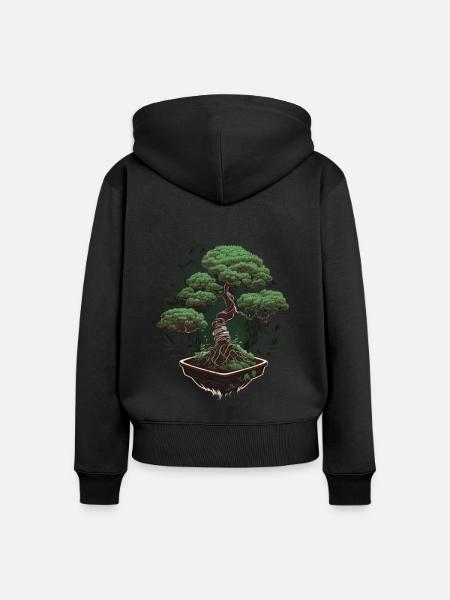 Topfbonsai - Frauen Premium Bio Zip Hoodie - Schwarz
