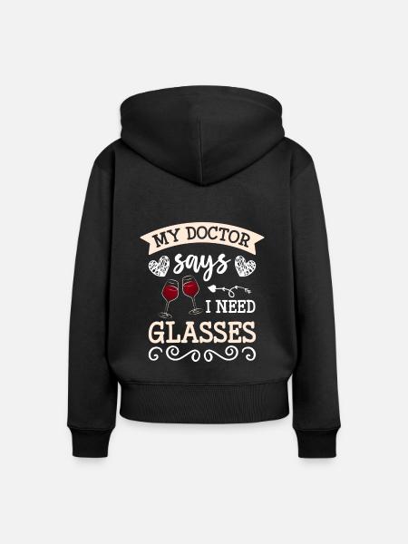 Arzt Schmerz - Frauen Premium Bio Zip Hoodie - Schwarz