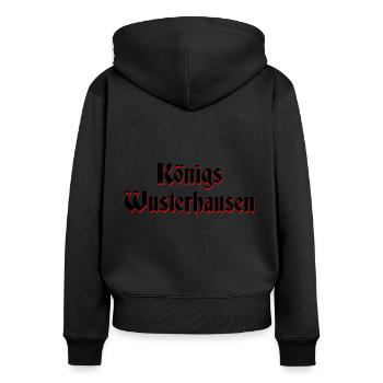 Königs wusterhausen - Frauen Premium Bio Zip Hoodie - Schwarz - Hinten - Julia (174cm)