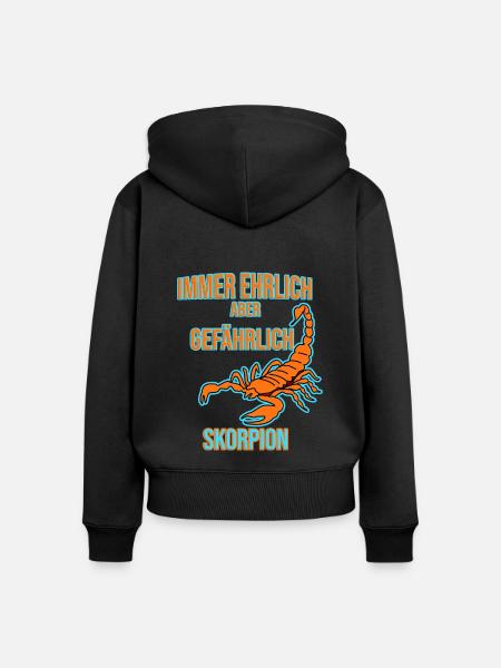 Skorpion Sternzeichen - Frauen Premium Bio Zip Hoodie - Schwarz