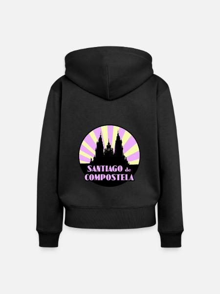 Santiago de Compostela - Sudadera ecológica prémium con cremallera para mujer - negro