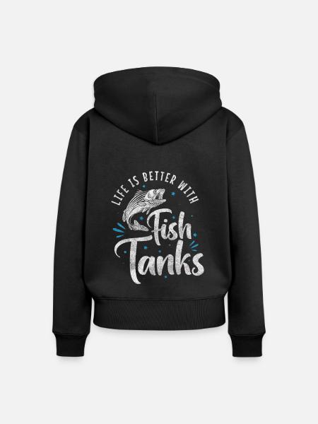 Aquarist Hobby Fisch Fischfutter - Frauen Premium Bio Zip Hoodie - Schwarz