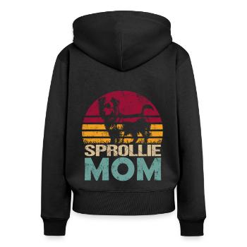 Sprollie Maman Chien Mama Mistress Vintage - Sweat à capuche zippé Premium bio Femme - noir - Dos - Julia (174cm)