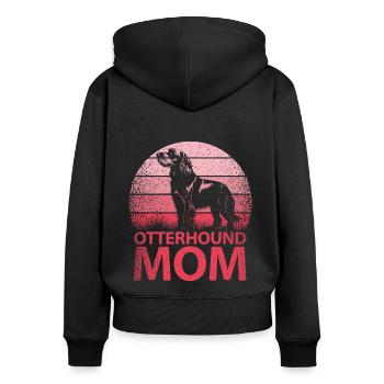 Otterhound Otter Chien Maman Maîtresse Rose - Sweat à capuche zippé Premium bio Femme - noir - Dos - Julia (174cm)