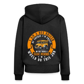 Fahrer Omnibus Linienbus Kraftfahrer - Frauen Premium Bio Zip Hoodie - Schwarz - Hinten - Julia (174cm)