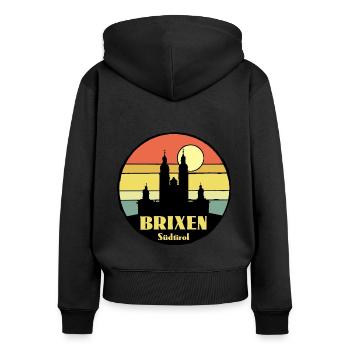 Brixen Südtirol - Frauen Premium Bio Zip Hoodie - Schwarz - Hinten - Julia (174cm)