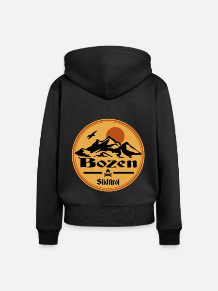 Bozen - Frauen Premium Bio Zip Hoodie - Schwarz