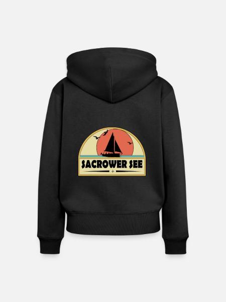 Sacrower See - Frauen Premium Bio Zip Hoodie - Schwarz