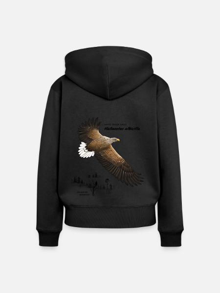 Europäischer Seeadler - Premium økologisk hoodie med lynlås til kvinder - sort