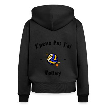 I can't I have Volleyball - Women's Premium Organic Zip Hoodie - black - Back - Julia (174cm)