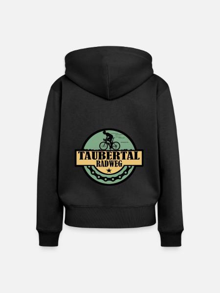 Taubertal Radweg - Frauen Premium Bio Zip Hoodie - Schwarz