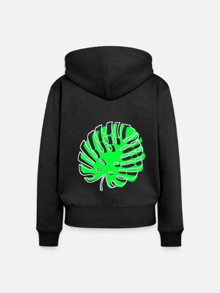 Monstera - Frauen Premium Bio Zip Hoodie - Schwarz