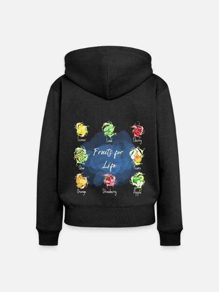 fruits for life - Frauen Premium Bio Zip Hoodie - Schwarz
