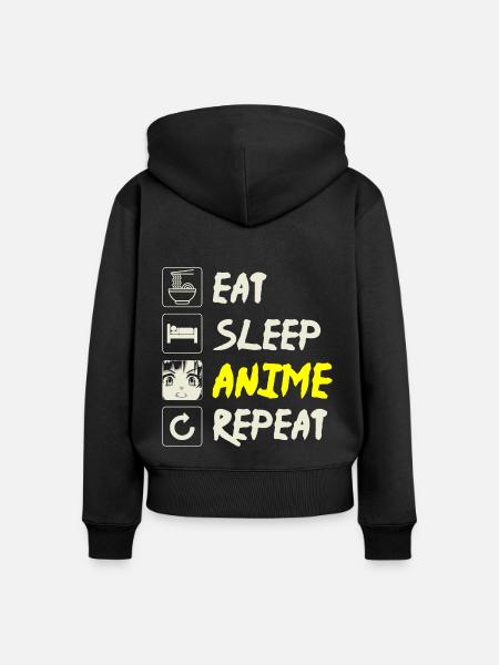 Anime Waifu - Frauen Premium Bio Zip Hoodie - Schwarz