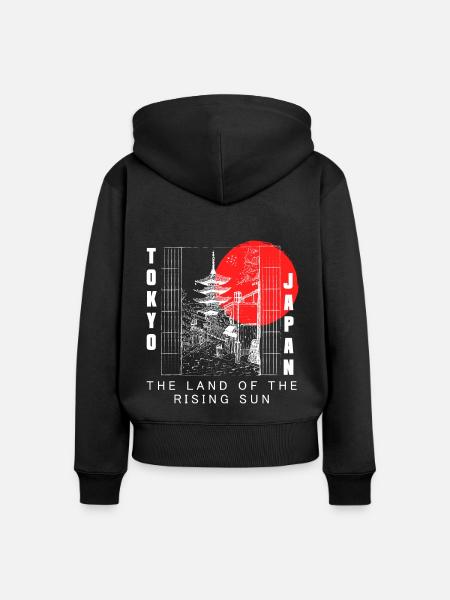Japan Kultur Japanisch Asiatisch - Frauen Premium Bio Zip Hoodie - Schwarz