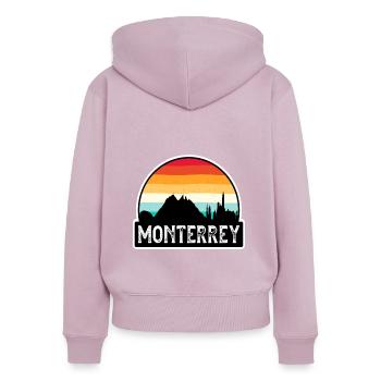 Monterrey Mexiko Flagge Skyline Reisesouvenir - Frauen Premium Bio Zip Hoodie - Altrosa - Hinten - Julia (174cm)