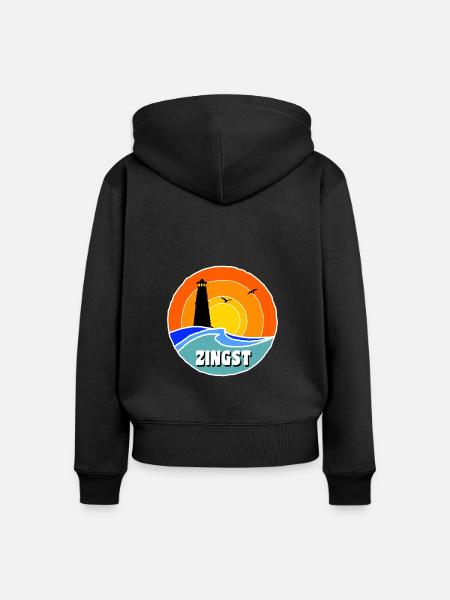 Ostsee Leuchtturm Zingst - Frauen Premium Bio Zip Hoodie - Schwarz