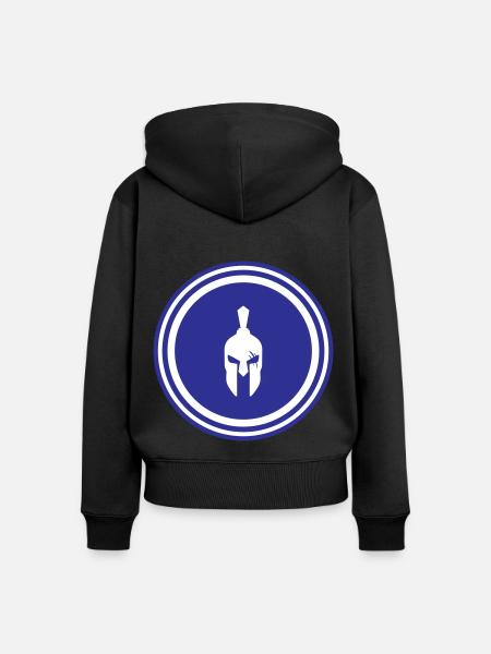 Spartaner Helm - Frauen Premium Bio Zip Hoodie - Schwarz