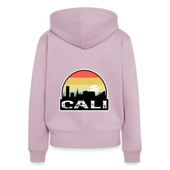 Cali Kolumbien Flagge Skyline Reisesouvenir - Frauen Premium Bio Zip Hoodie - Altrosa - Hinten - Julia (174cm)