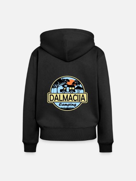 Dalmacija Camping - Frauen Premium Bio Zip Hoodie - Schwarz