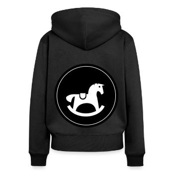 Cheval à bascule Jouet Bébé - Sweat à capuche zippé Premium bio Femme - noir - Dos - Julia (174cm)