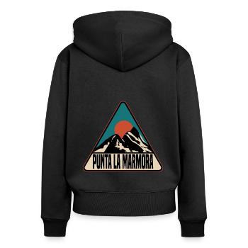 Punta La Marmora - Frauen Premium Bio Zip Hoodie - Schwarz - Hinten - Julia (174cm)