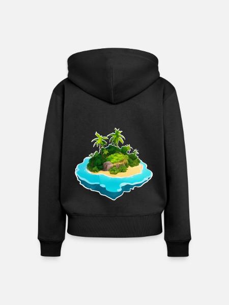 Insel in den Tropen - Frauen Premium Bio Zip Hoodie - Schwarz