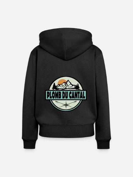 Plomb du Cantal - Sweat à capuche zippé Premium bio Femme - noir