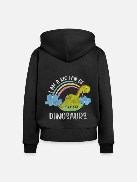 Dino Fossile Fleischfresser - Frauen Premium Bio Zip Hoodie - Schwarz