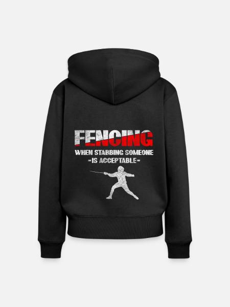 Fechtsport Duell - Frauen Premium Bio Zip Hoodie - Schwarz