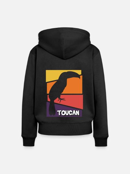 Vogel Urlaub Urwald - Frauen Premium Bio Zip Hoodie - Schwarz