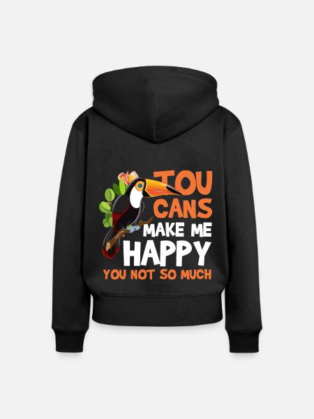 Toucan Tier Exotisch - Frauen Premium Bio Zip Hoodie - Schwarz