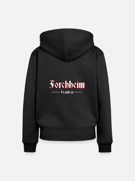 Forchheim - Frauen Premium Bio Zip Hoodie - Schwarz