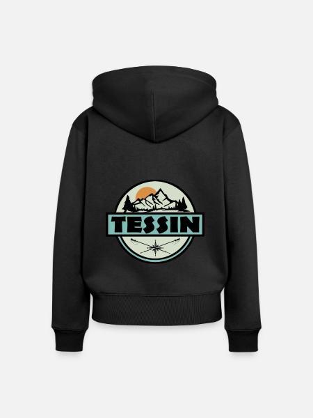 Tessin - Frauen Premium Bio Zip Hoodie - Schwarz