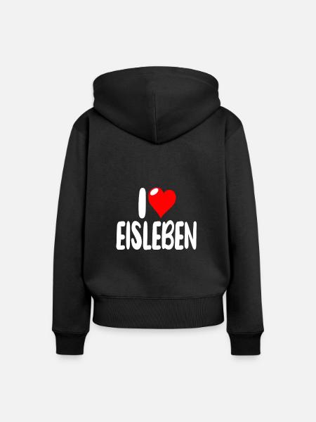 Eisleben - Frauen Premium Bio Zip Hoodie - Schwarz