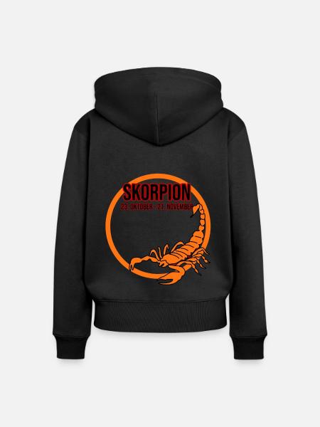 Skorpion Sternzeichen - Frauen Premium Bio Zip Hoodie - Schwarz