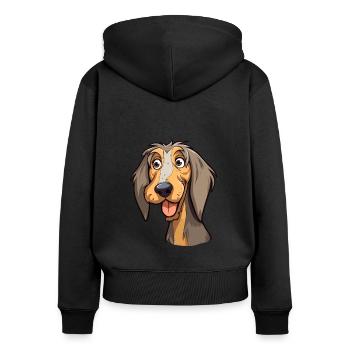 Schweizer Laufhund Hunderasse Cartoon Kawaii Illust - Frauen Premium Bio Zip Hoodie - Schwarz - Hinten - Julia (174cm)