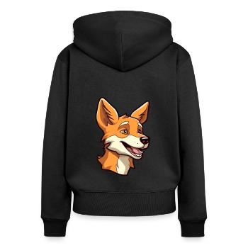 Dingo Hunderasse Cartoon Kawaii Illustration - Frauen Premium Bio Zip Hoodie - Schwarz - Hinten - Julia (174cm)